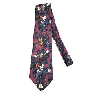 Vintage Disney Mickey Mouse, Goofy, Donald‎ Duck and Pluto Men's Paisley Tie